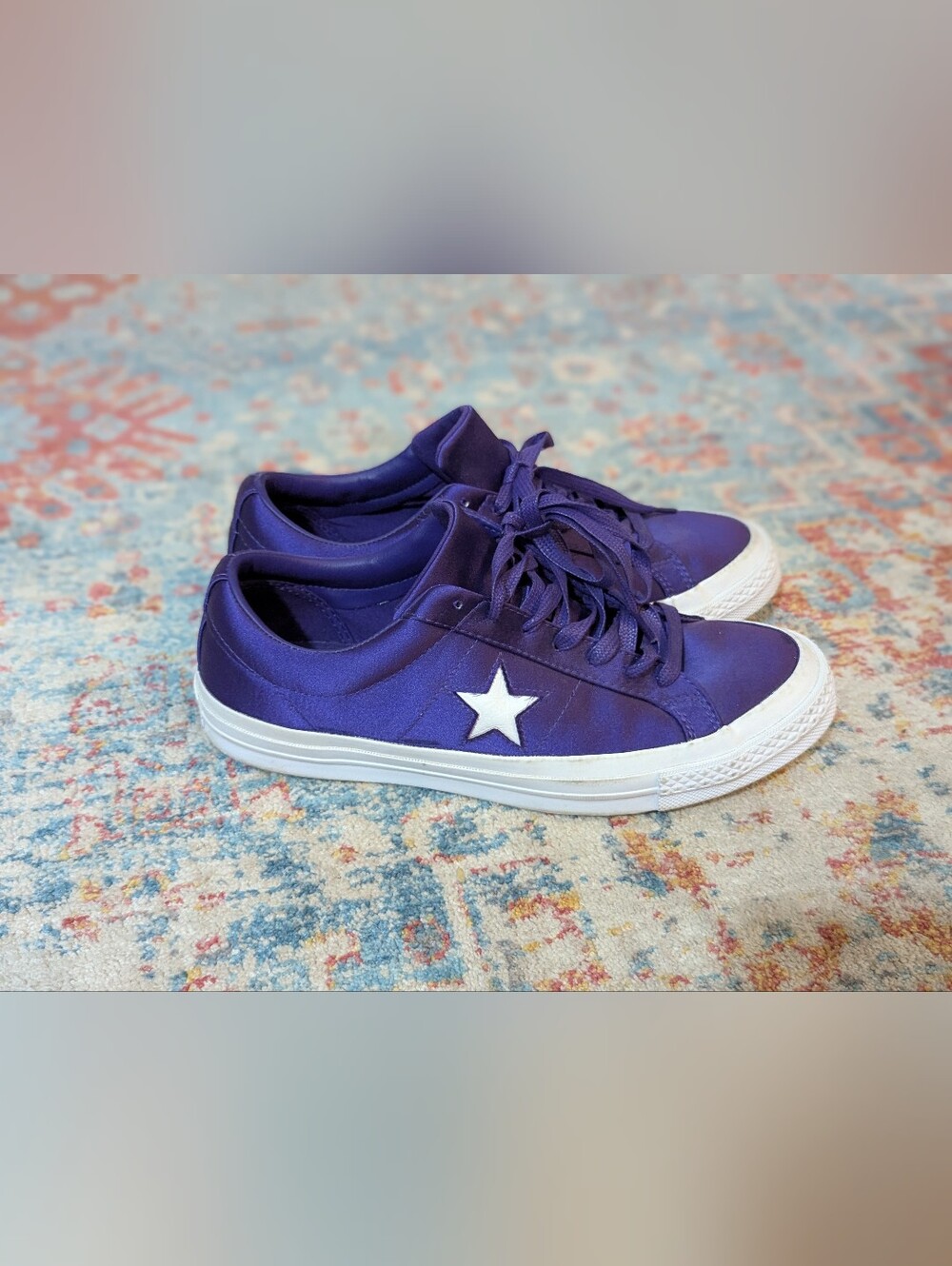 Converse Chuck Taylor One Star Satin Indigo Purple Shoes Women's 11 Men's 9